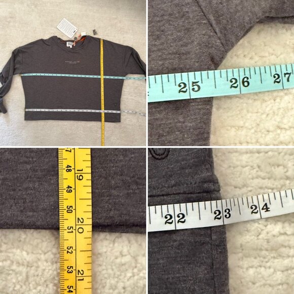 Gertrude Gaston Cropped Oversized Sweatshirt  Size Medium Gray Long Sleeve NWT - Picture 10 of 10
